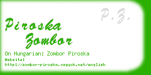 piroska zombor business card